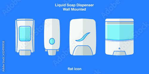 Hand wash. Hand sanitizer. Alcohol-based hand rub. Rubbing alcohol. Wall mounted soap dispenser. Wall hanging hand wash container. Protection from germs such as coronavirus (Covid-19) icon design