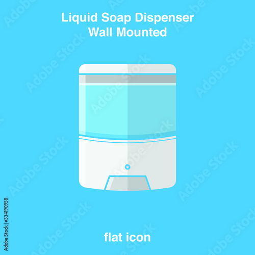 Hand wash. Hand sanitizer. Alcohol-based hand rub. Rubbing alcohol. Wall mounted soap dispenser. Wall hanging hand wash container. Protection from germs such as coronavirus (Covid-19) icon design