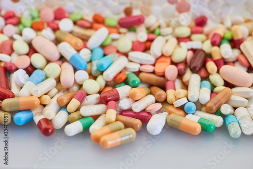 Colorful medicines as a background