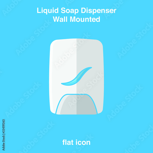 Hand wash. Hand sanitizer. Alcohol-based hand rub. Rubbing alcohol. Wall mounted soap dispenser. Wall hanging hand wash container. Protection from germs such as coronavirus (Covid-19) icon design