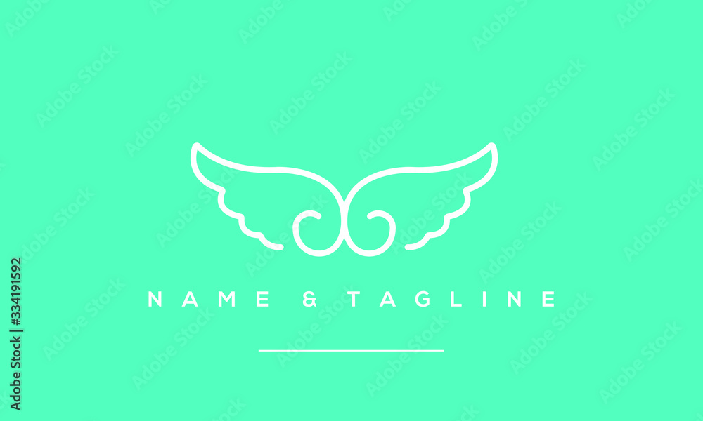 a line art icon logo of wings a line art icon logo of wings