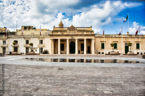building situated in St George's square facing the Grand Masters Palace in Valletta, Malta