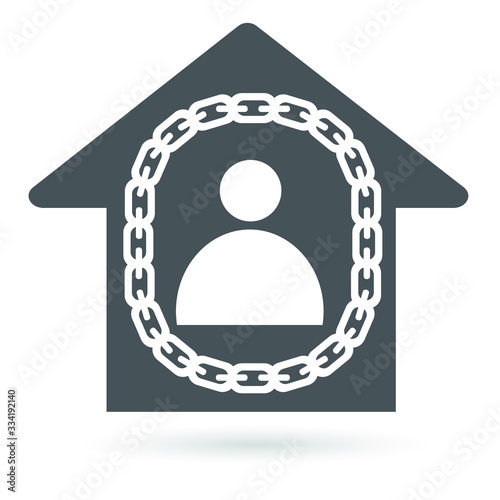 Stay home lockdown prevent spread of Cornavirus icon