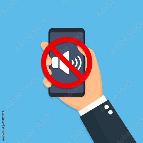 No sound for mobile phone. Vector illustration