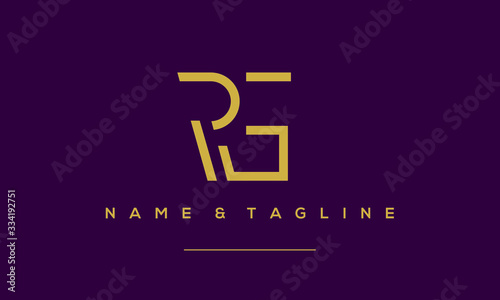 Alphabet letter icon logo RG