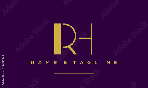 Alphabet letter icon logo RH