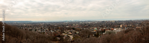 Hamilton Ontario skyline from the devils punch bowl. Panoramic format © mynewturtle