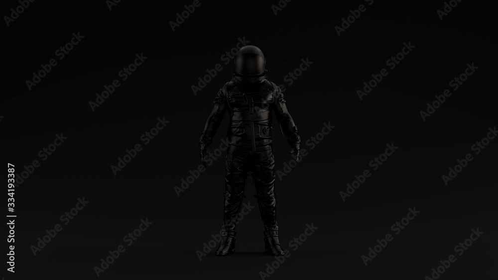Black Retro Spaceman Astronaut Cosmonaut Black Background 3d illustration 3d render Black Retro Spaceman Astronaut Cosmonaut Black Background 3d illustration 3d render