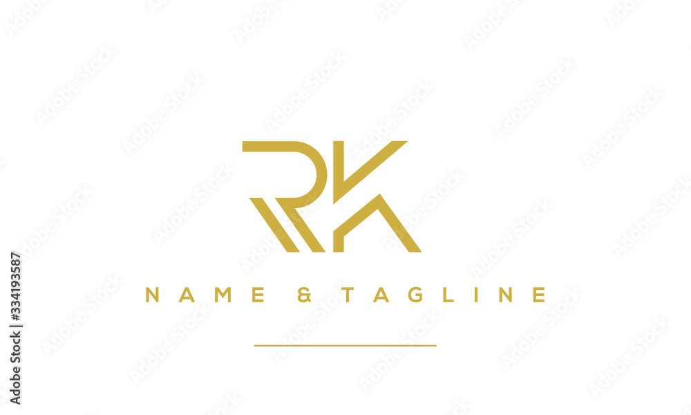 Alphabet letter icon logo RK Alphabet letter icon logo RK