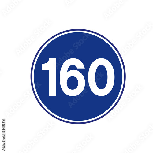 Speed Limit 160 Traffic Sign Vector Illustration  Isolate On White Background Label.