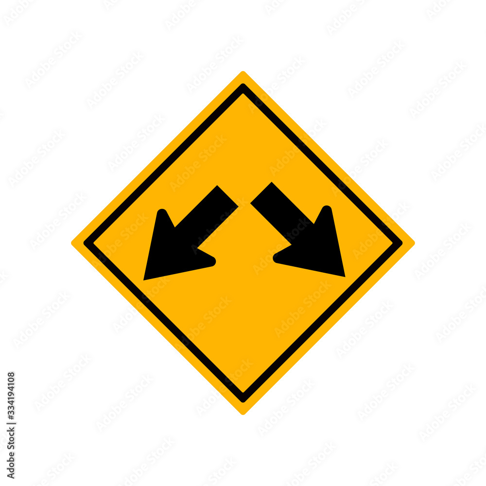Warning Keep Left or Keep Right Traffic Road Sign,Vector Illustration, Isolate On White Background Icon. Warning Keep Left or Keep Right Traffic Road Sign,Vector Illustration, Isolate On White Background Icon.
