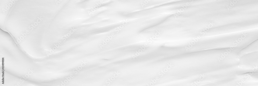 Cream texture for skin nourishment for good skin health Lotion Cosmetics Full frame Background Abstract texture Longitudinal Panorama High resolution. - obrazy, fototapety, plakaty 