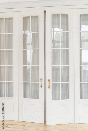 door and window in white wall
