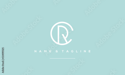 Alphabet letter icon logo RC or CR
