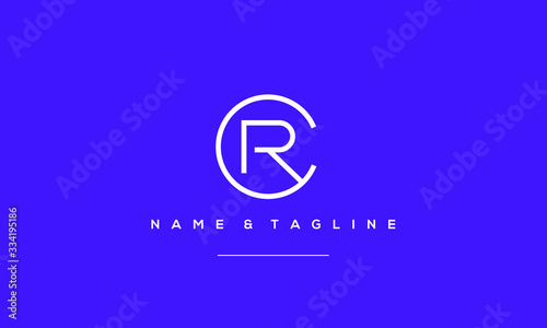 Alphabet letter icon logo CR or RC