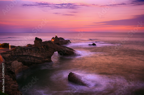 France Biarritz sunset rocher de la vierge