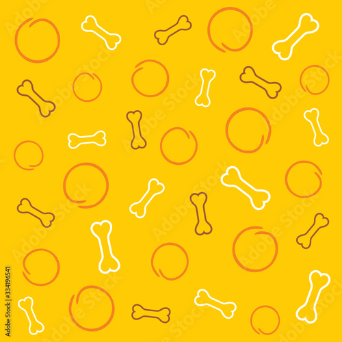 Yellow background with circles and bones