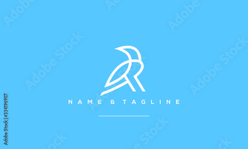 A line art icon logo of a crow/ raven