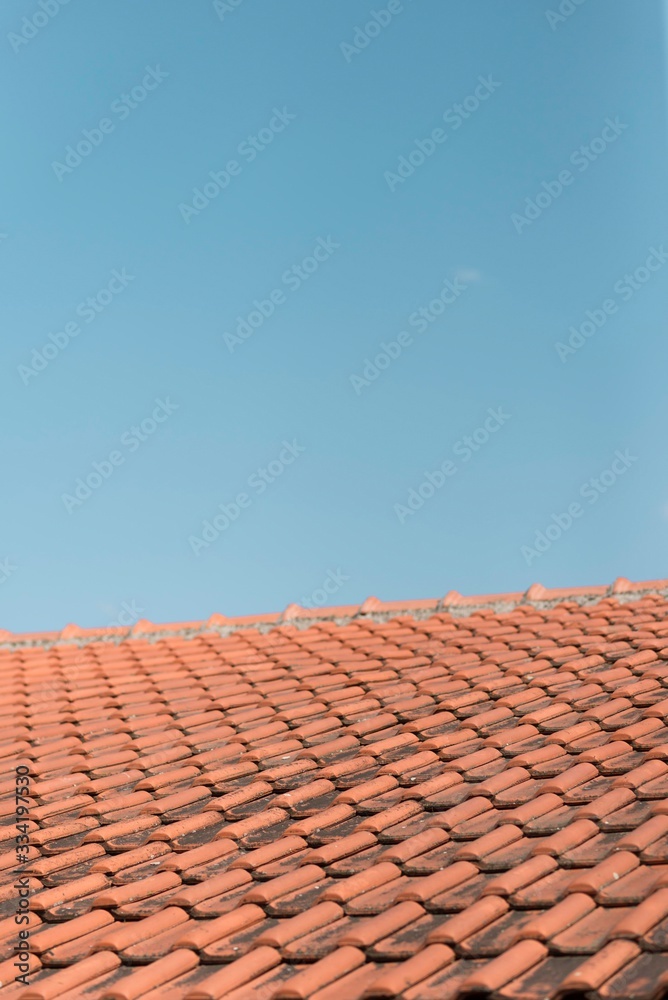 red tile roof and sky red tile roof and sky