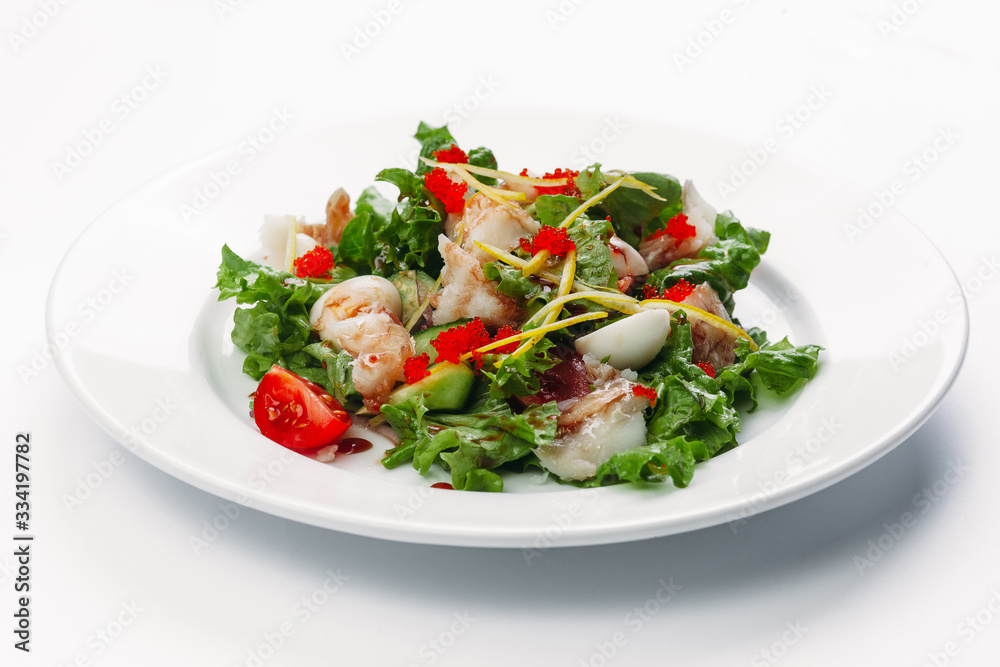 salad with herbs and caviar salad with herbs and caviar