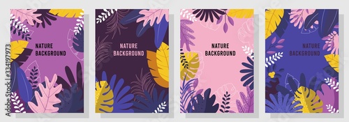 Vector set nature background, banner, cover, templates, posters.