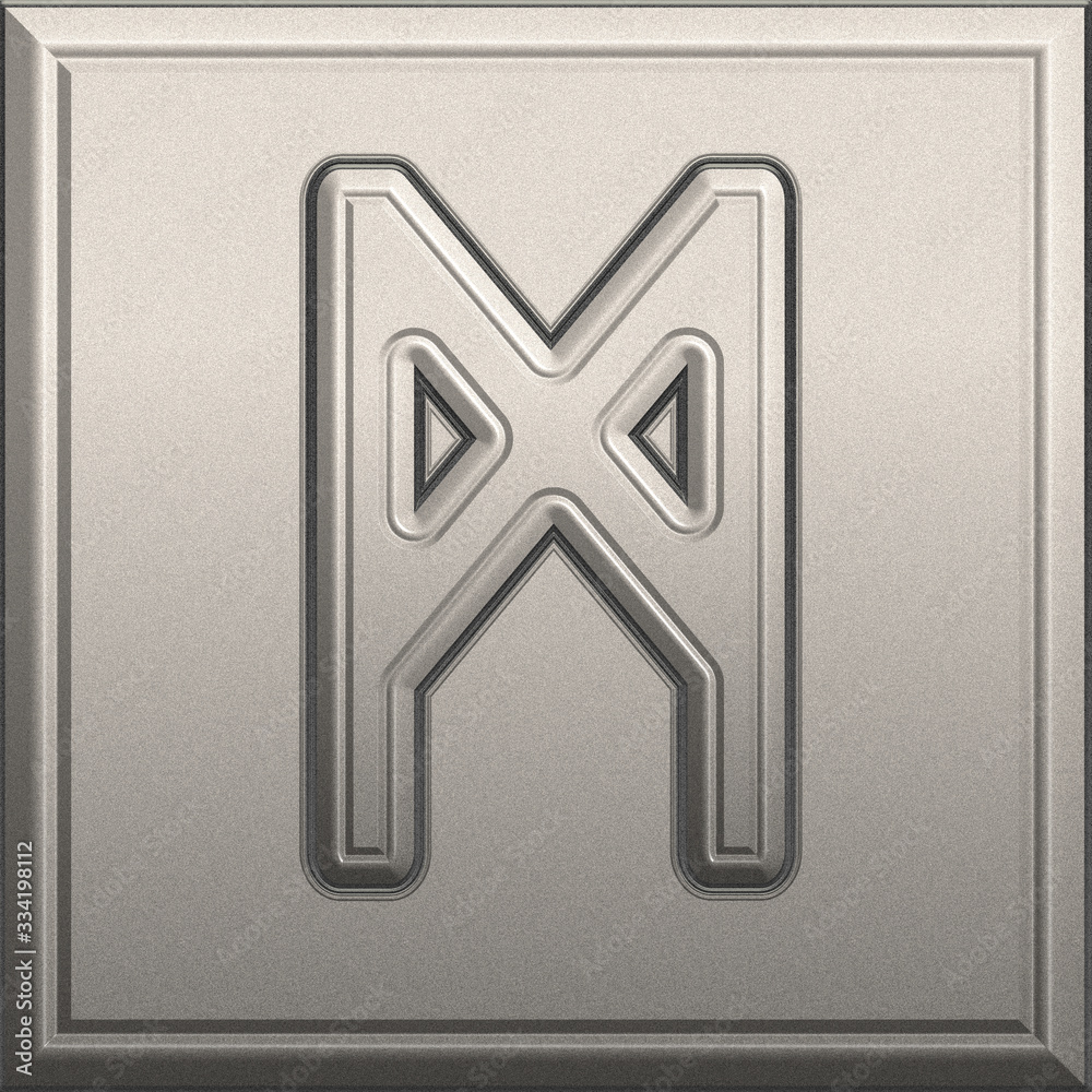 Futhark Scandinavian and Icelandic Viking runes set. The magic hand draws symbols in the form of written talismans. Galdrastafir, mystical signs of early Northern magic. An ethnic Scandinavian Viking.