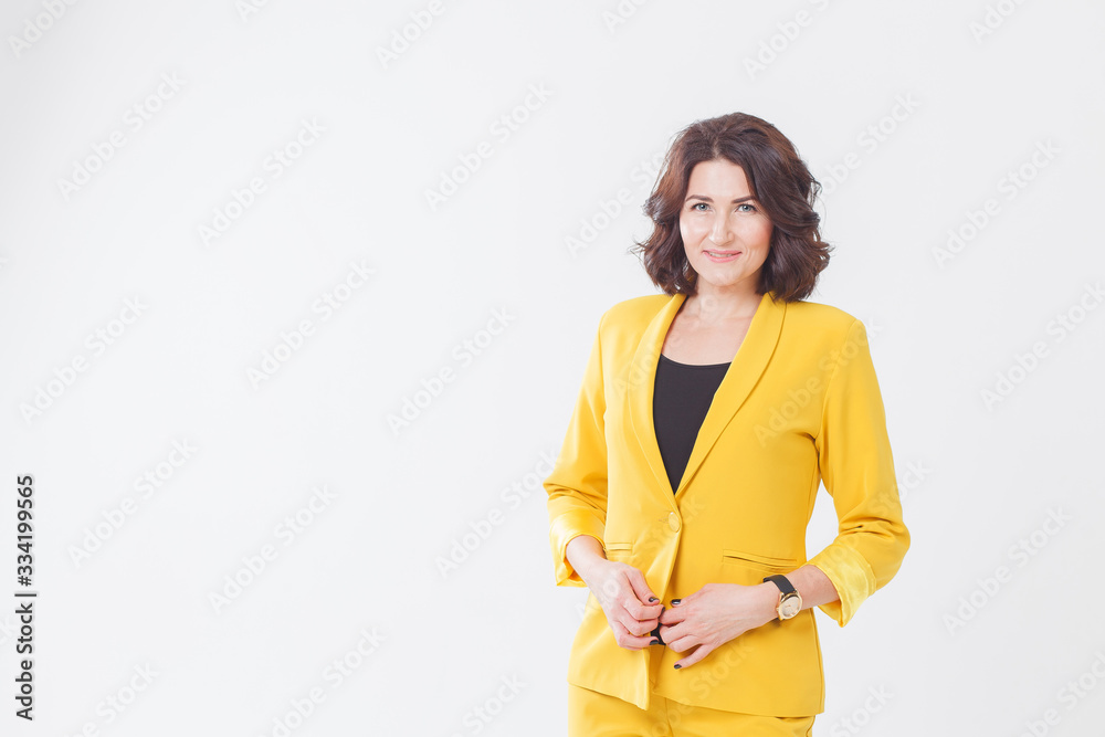 yellow women suit alone