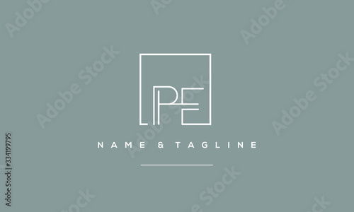 Alphabet letter icon symbol PE