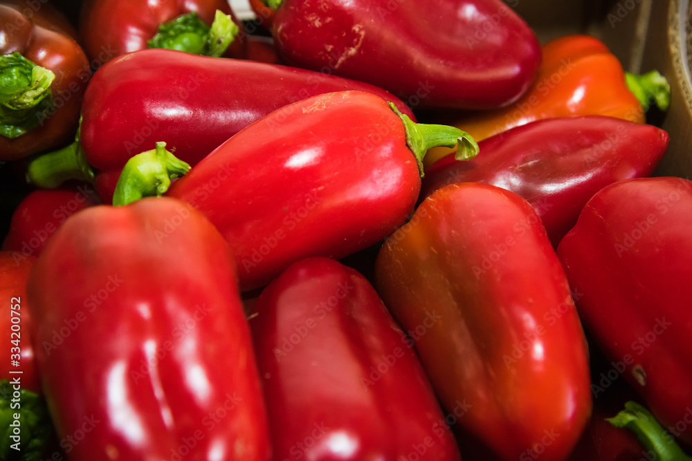 Sweet red pepper sold in the market Sweet red pepper sold in the market