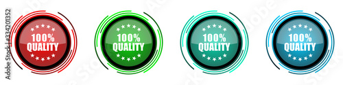 Quality round glossy vector icons, set of buttons for webdesign, internet and mobile phone applications in four colors options isolated on white background