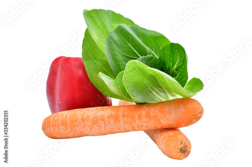 BIO Paprika, Karotten und Pak Choi freigestellt