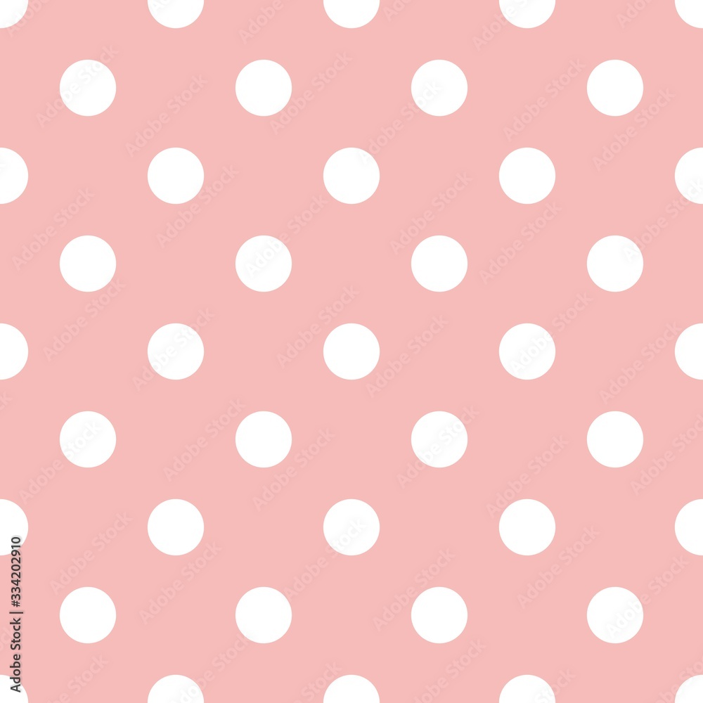 Pink and white polka dot seamless pattern Pink and white polka dot seamless pattern