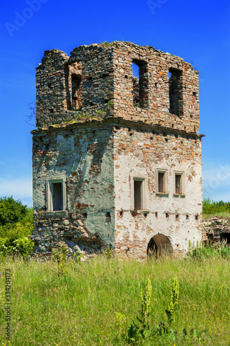 Pidhiryan Monastery, The ruins of one of the towers beginning of the 18th c. ...