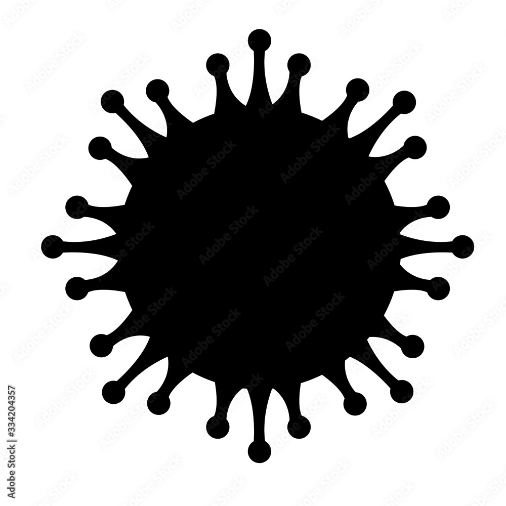Coronavirus Bacteria Cell Icon, 2019-nCoV Novel Coronavirus Bacteria. No Infection and Stop Coronavirus Concepts. Isolated Vector Icon