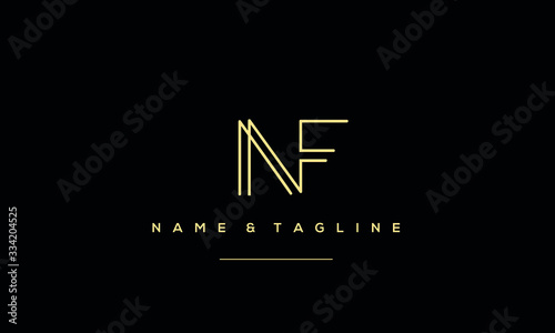 Alphabet letter icon symbol NF photo