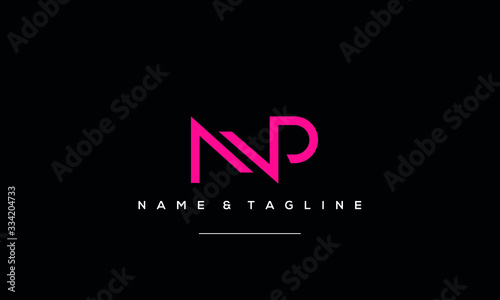 Alphabet letter icon symbol NP