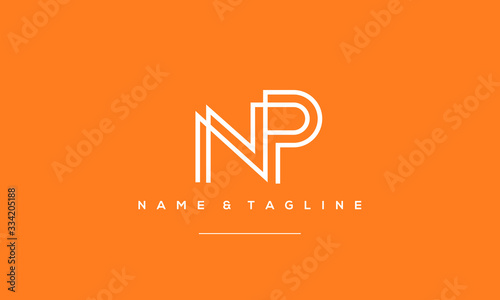 Alphabet letter icon symbol NP