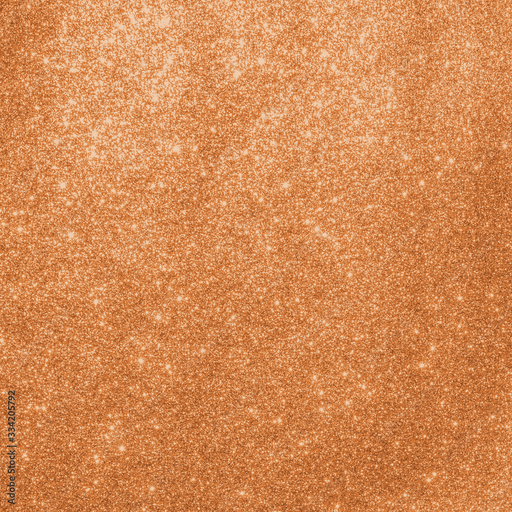 Fototapeta premium Copper gold glitter texture background sparkling shiny wrapping paper for Christmas holiday seasonal wallpaper decoration, greeting and wedding invitation card design element
