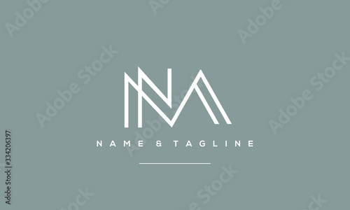 Alphabet letter icon logo NA