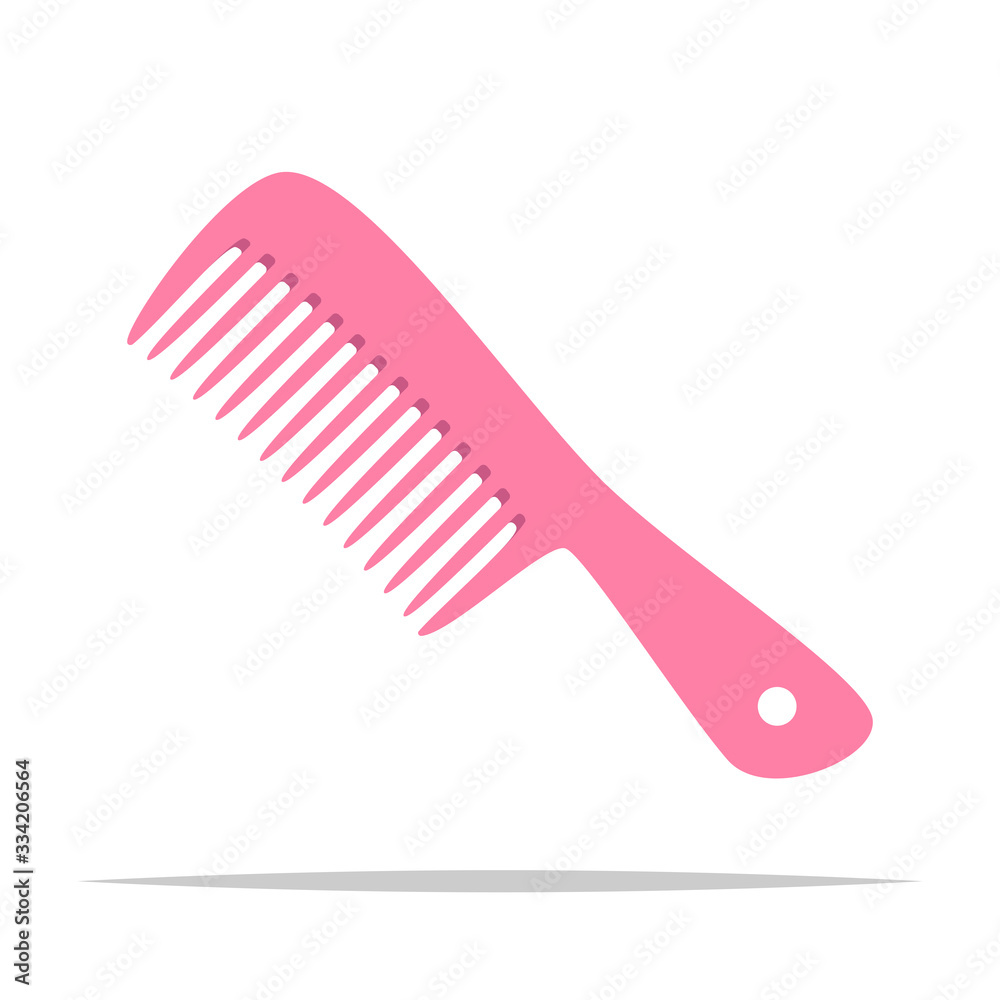Pink comb vector isolated illustration - obrazy, fototapety, plakaty 