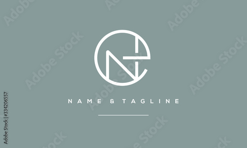Alphabet letter icon logo EN or NE