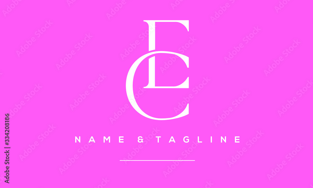 Alphabet letter icon logo EC Alphabet letter icon logo EC