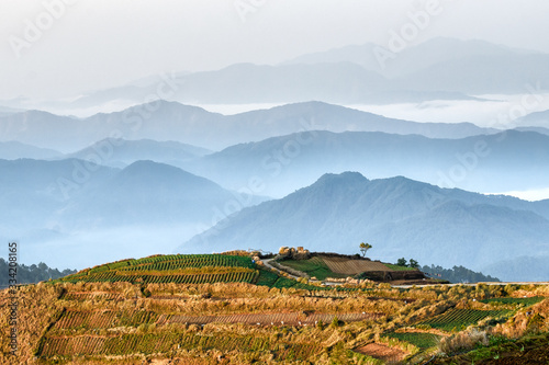 Mountain landscape, Benguet, Cordillera, Luzon, Philippines photo