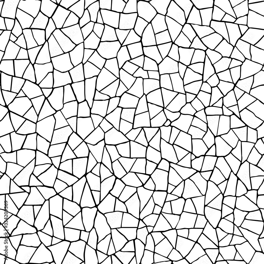 Seamless pattern.The cracks texture white and black. Vector background. For design and decorate path, wall, backdrop. Endless stone texture.Broken glass Seamless pattern.The cracks texture white and black. Vector background. For design and decorate path, wall, backdrop. Endless stone texture.Broken glass