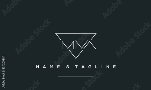 Alphabet letter icon logo MVA photo