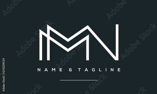 Alphabet letter icon logo MN