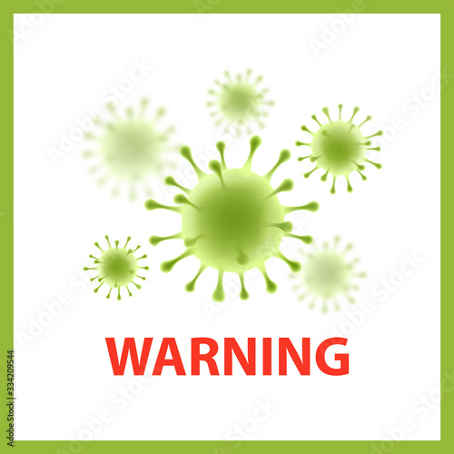 Vector virus sticker on a white background. COVID-19. Human health, bacteria, microorganisms, viral cell.