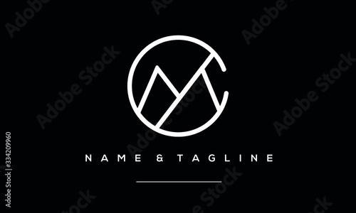 Alphabet letter icon logo CM or MC
