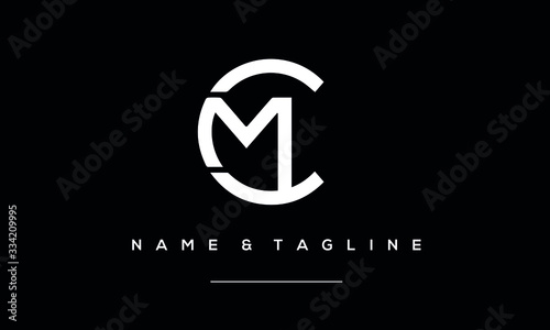Alphabet letter icon logo CM or MC photo
