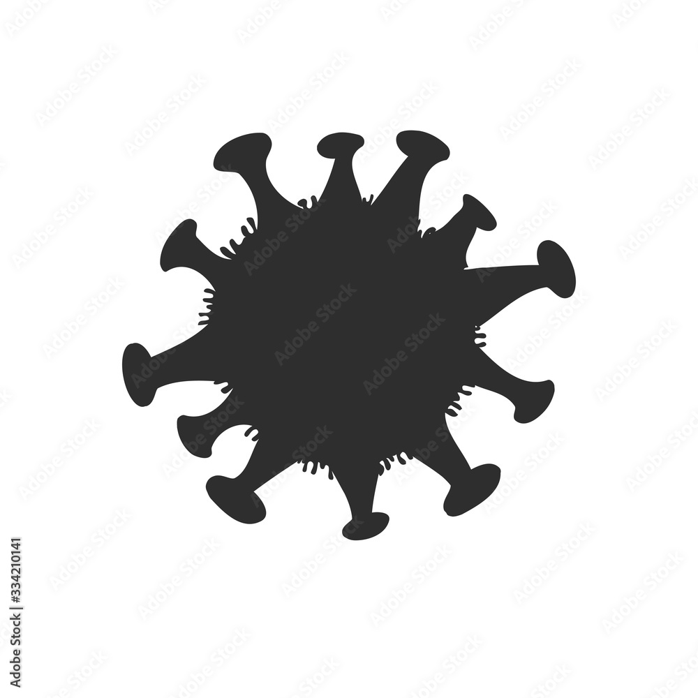 Fototapeta premium Germ virus bacteria shape vector or bacterium microorganism silhouette flat cartoon icon isolated on white background image
